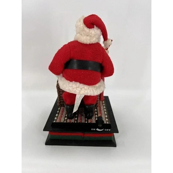 Santa Musical Scene Holiday Creations 1993 Toy Shop Bag Of Presents w/ Light 12” - Picture 6 of 10